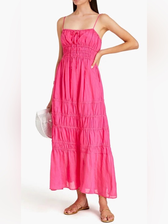 NICHOLAS Dresses & Skirts - Nicholas Halia shirred ramie maxi dress in Fuchsia Size 10
